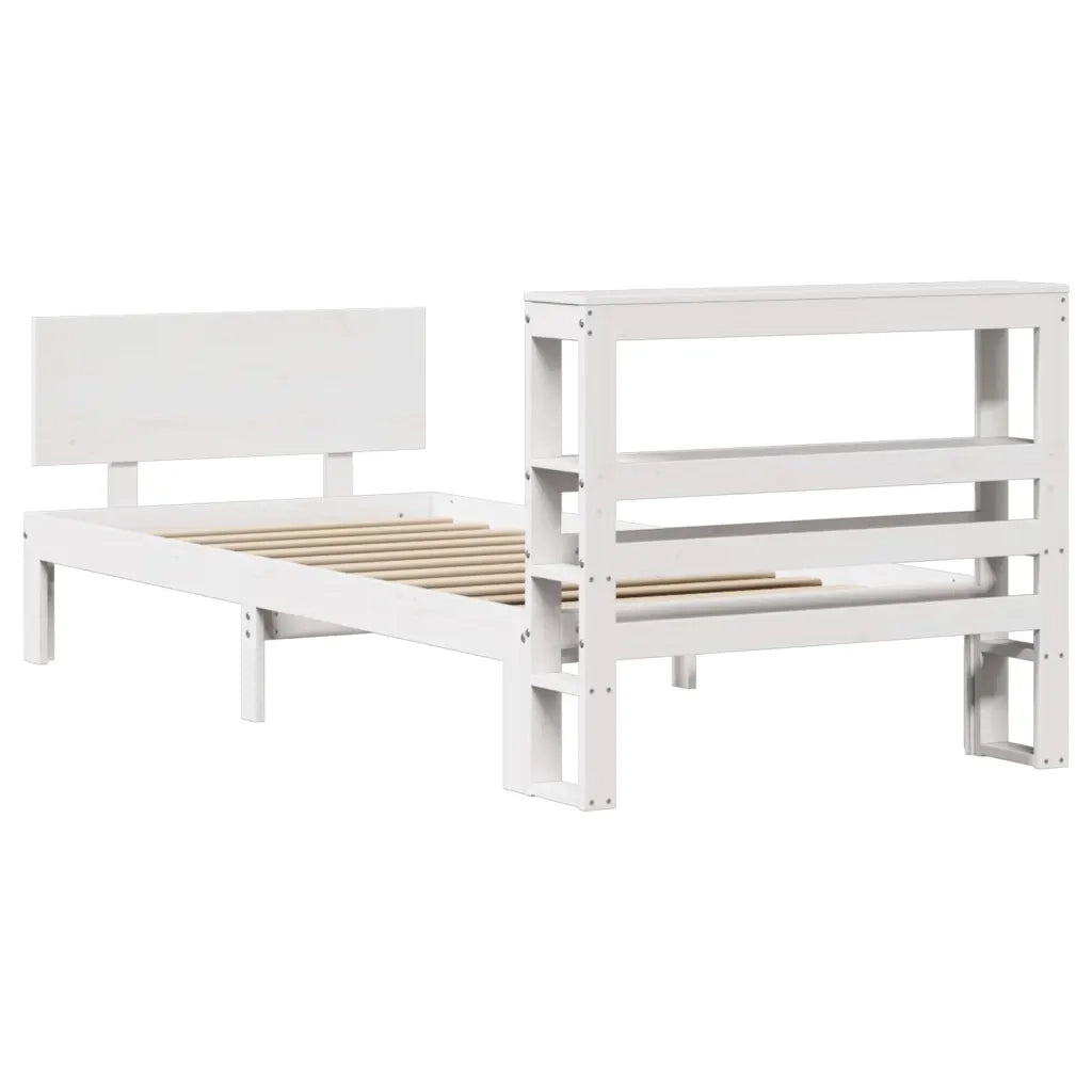 vidaXL Giroletto con Testiera senza Materasso Bianco 90x200 cm
