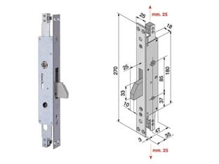 SERRATURA TRIPLICE INFILARE PER MONTANTI SOLO CATENACCIO 285.35- - mm.35 (285.35.01.0) - 1 pezzi WELKA