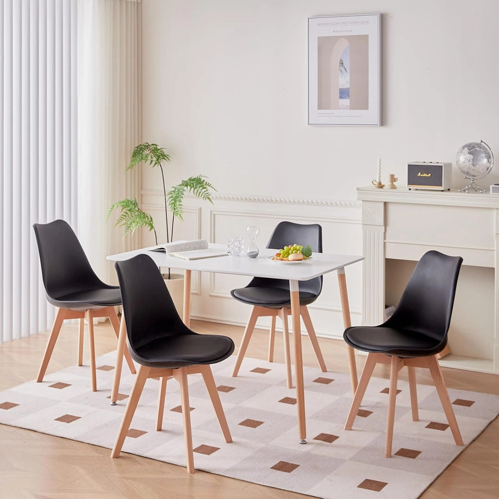 GrandCA HOME Tavolo da Pranzo e 6 Sedie da Pranzo Set da Sala da Pranzo Moderno, Tavolo da Cucina Rettangolare Struttura di Giunzione Sedie da Scrivania e da Cucina (6 sedie beige+1 tavolo)