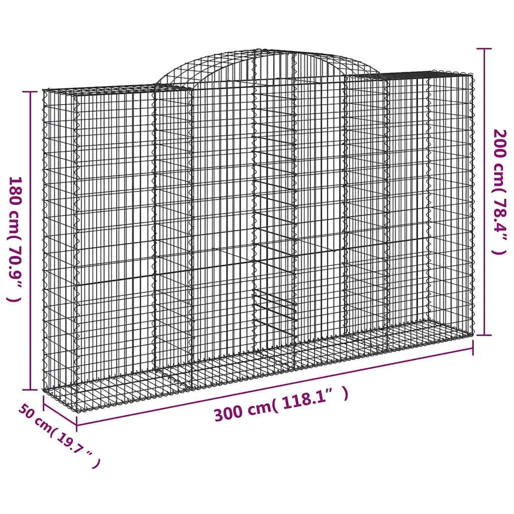Cesti Gabbioni ad Arco 11 pz 300x50x180/200 cm Ferro Zincato 3146782