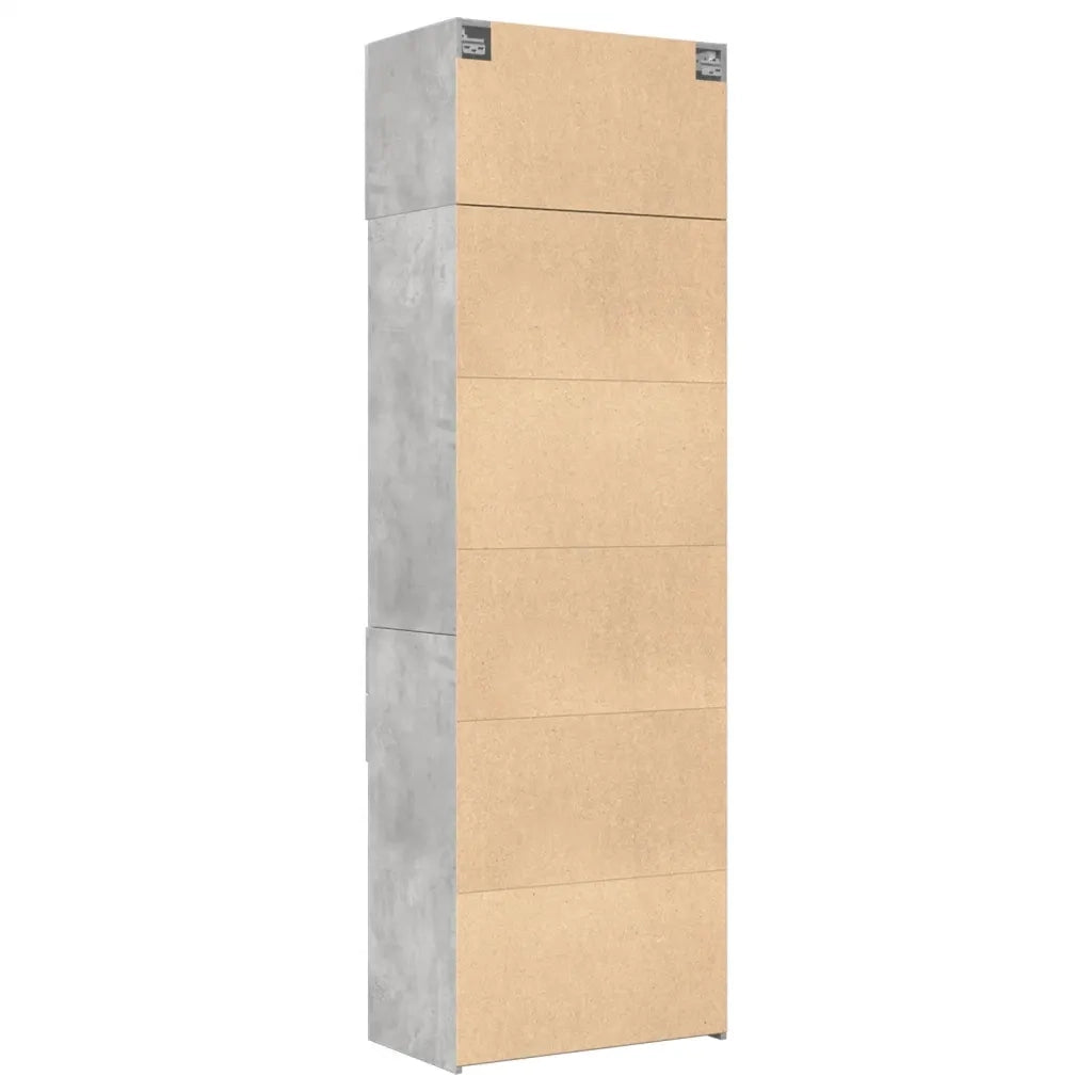 vidaXL Armadietto Grigio Cemento 70x42,5x225 cm in Legno Multistrato