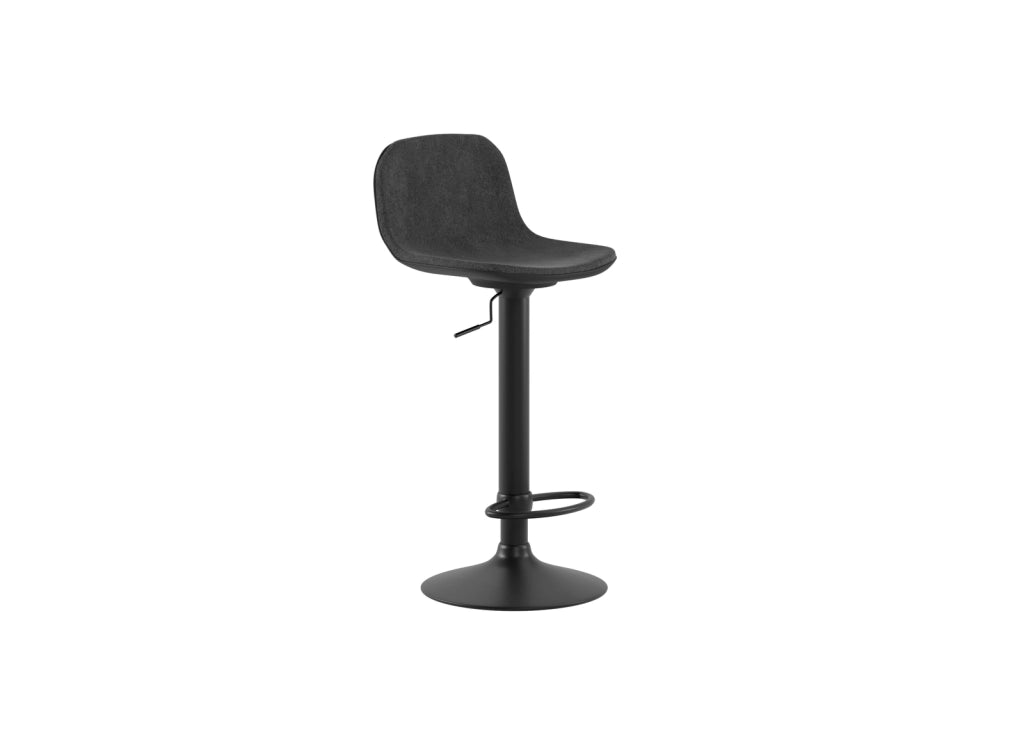 Teo - Sgabello in microfibra grigio scuro - Set da 2 pz