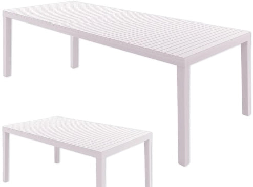 TAVOLO IN RESINA INDO BIANCO ALLUNGABILE 150-220X90