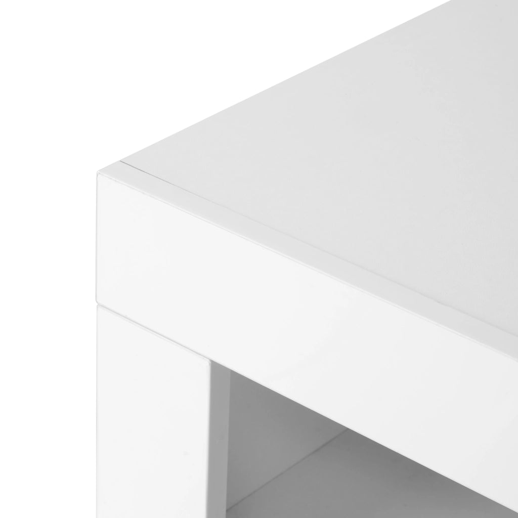 Credenza Bianca Lucida con LED Mobile Buffet 3 Ante 130x35x95 cm