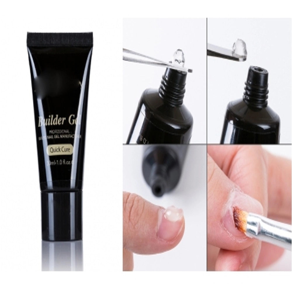 Trade Shop - Gel Uv Led Poly In Tubetto 30ml Trasparente Camouflage French Costruttore Nail -