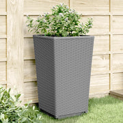 Fioriere da Giardino 4 pz Grigio Chiaro 32,5x32,5x57 cm in PP 367852