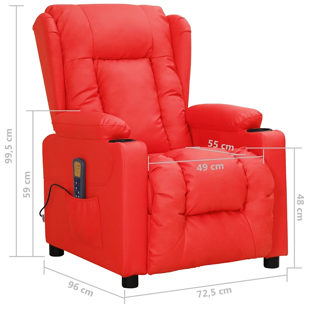Poltrona Massaggiante Rossa in Similpelle 339080