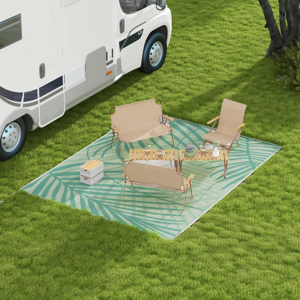 Tappeto da giardino esterno reversibile impermeabile ¨C Minimal ¨C 365x274 cm verde chiaro