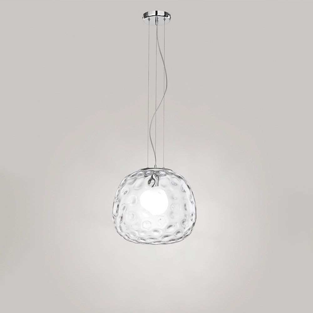 Sospensione Contemporanea Ufo Metallo Cromo Vetro Trasparente 1 Luce E27 D40