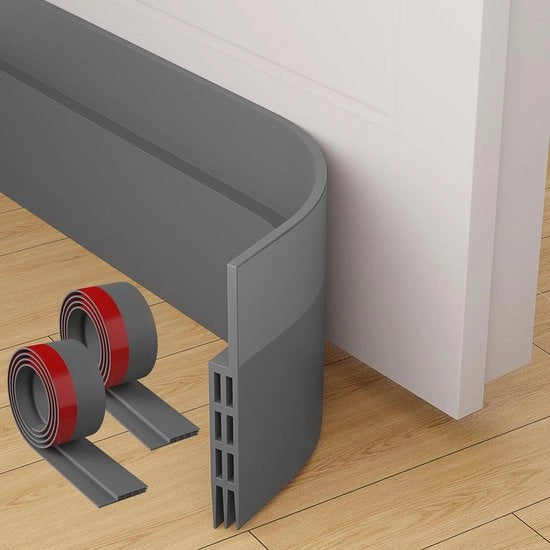 Kit di chiusura per porte 2 pezzi, sigillante per porte e porte finestre, adesivo per porte e porte finestre, impermeabile e silenzioso, 5cm x 200cm, colore grigio