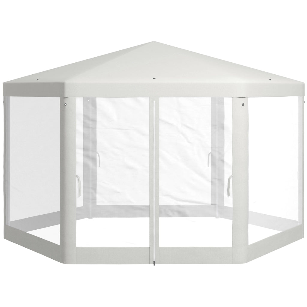 Gazebo da Giardino 6 Angoli ¨C Zephmum ¨C Creme 394x341x250 cm