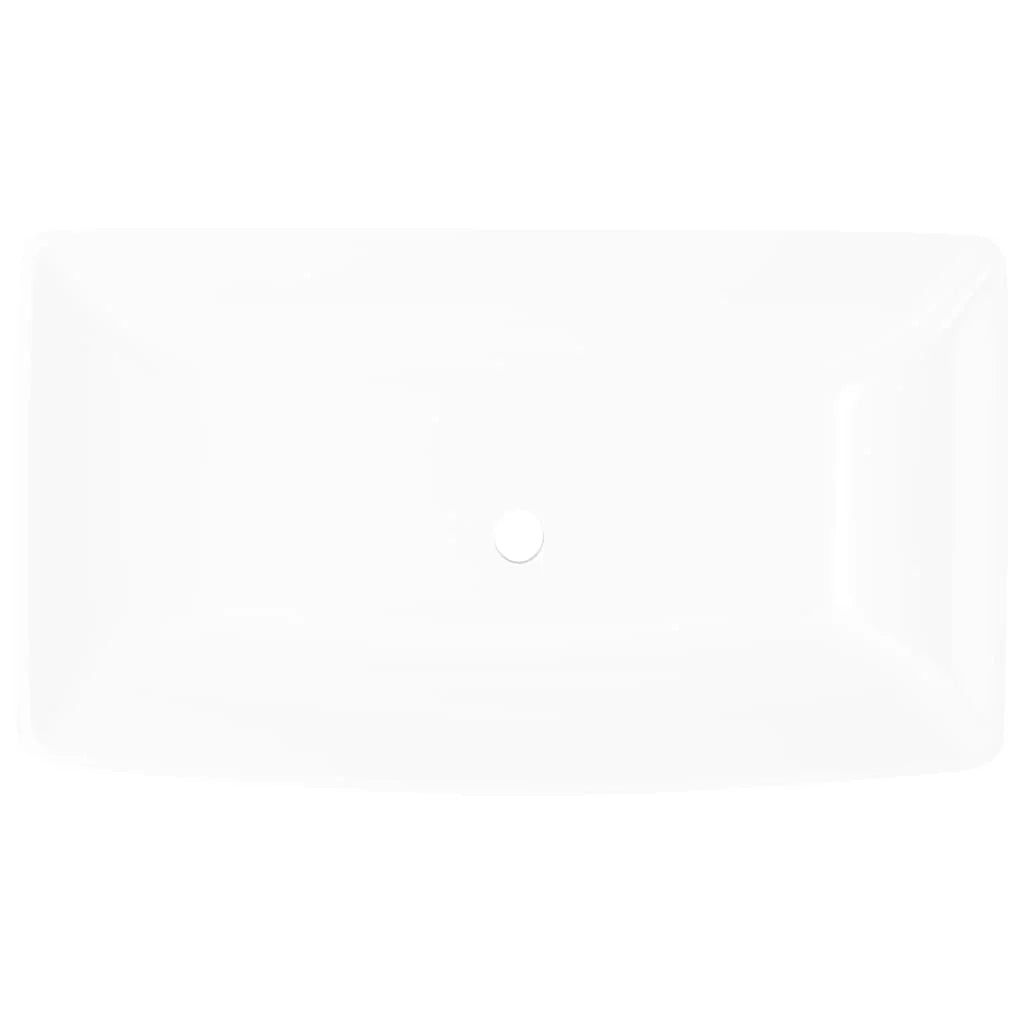 Lavabo da appoggio rettangolare lavabo vasca 71 x 39 cm ceramica bianca 02_0002490
