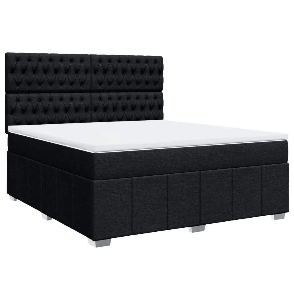 Giroletto a Molle con Materasso Nero 180x200 cm in Tessuto 3291756