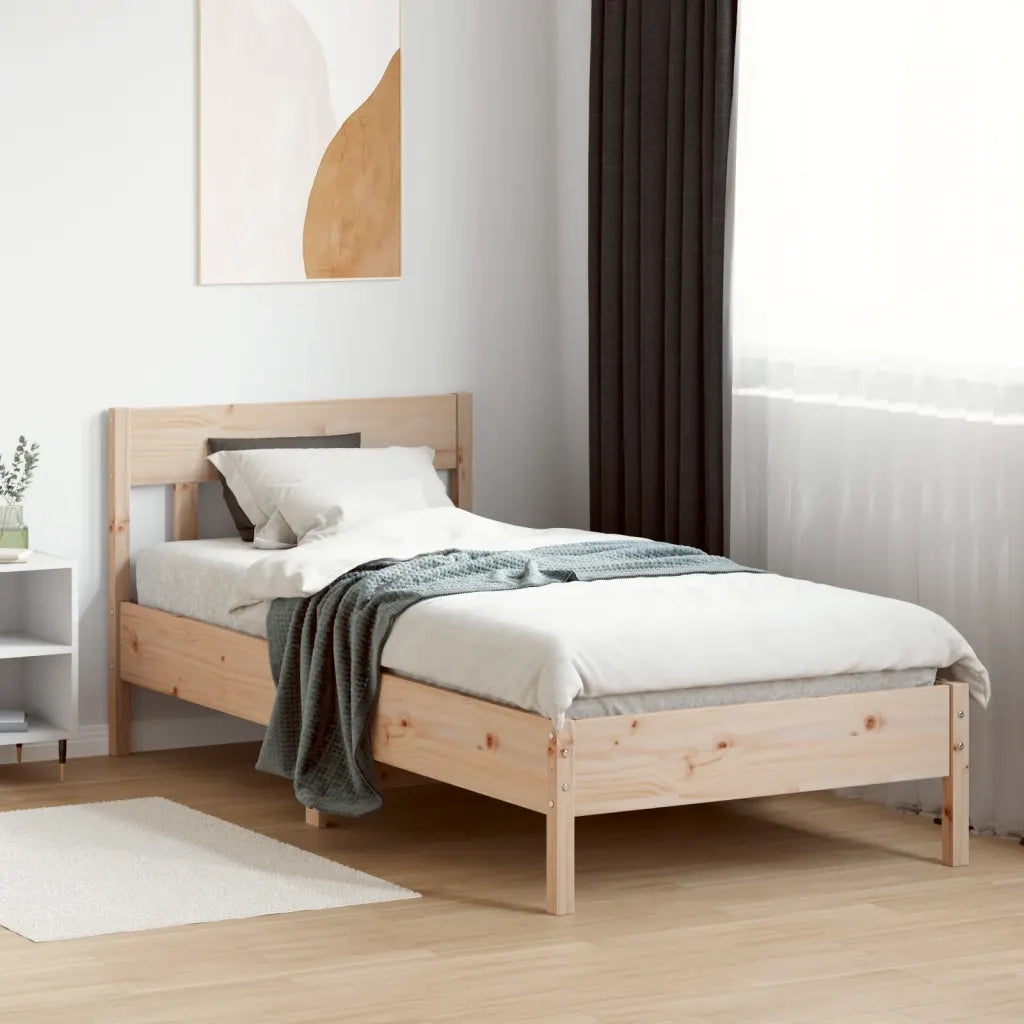 Letto singolo | Letto per adulti | Letto senza Materasso 75x190 cm in Legno Massello Pino