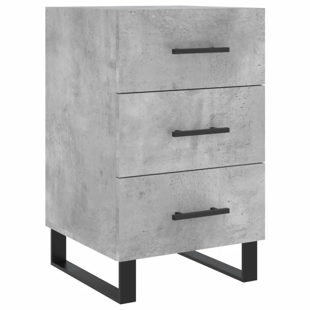 Comodino Grigio Cemento 40x40x66 cm in Legno Multistratocod mxl 103971
