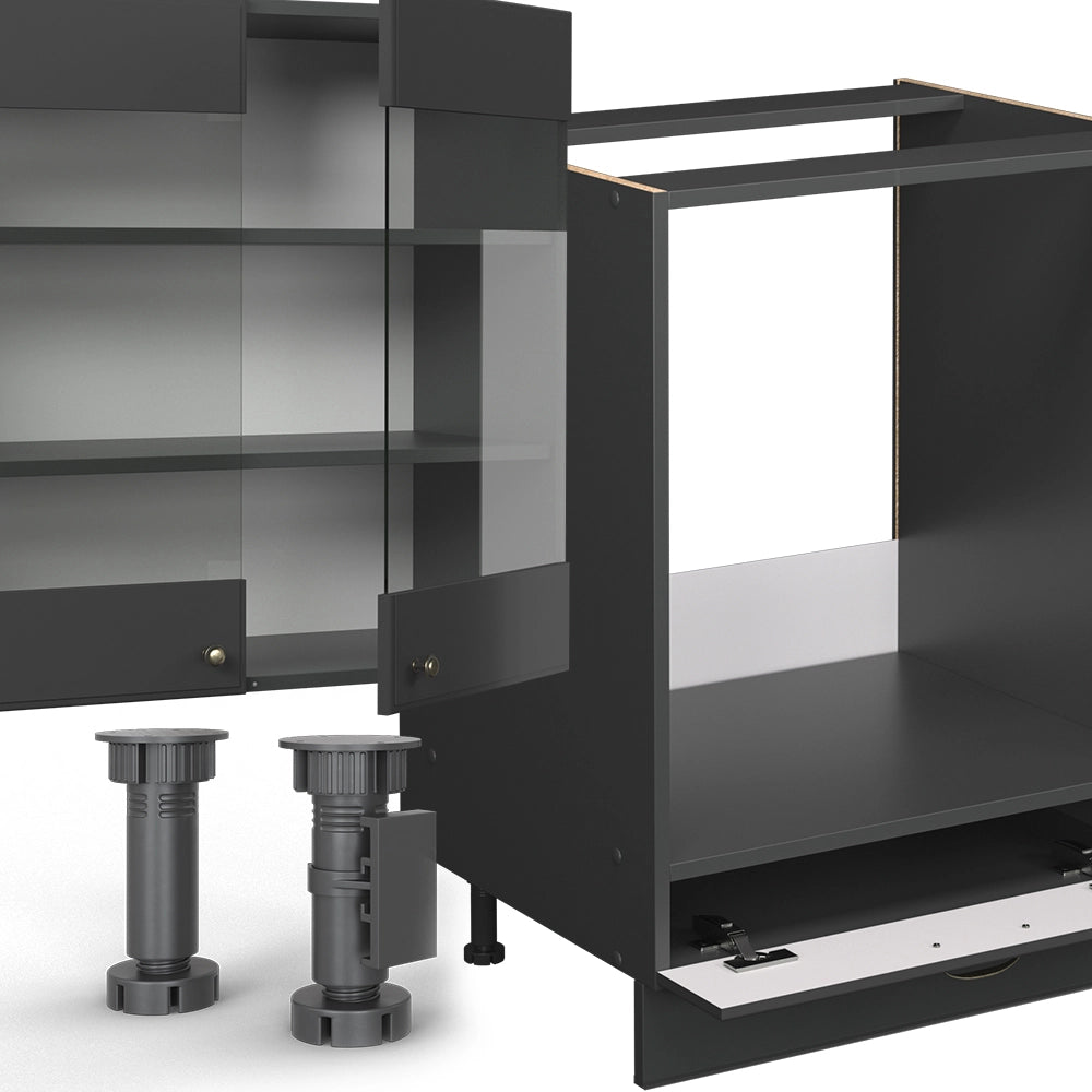 Cucina componibile Fame-Line Oro-antracite rustico/Antracite 300 cm, PL Rovere Vicco