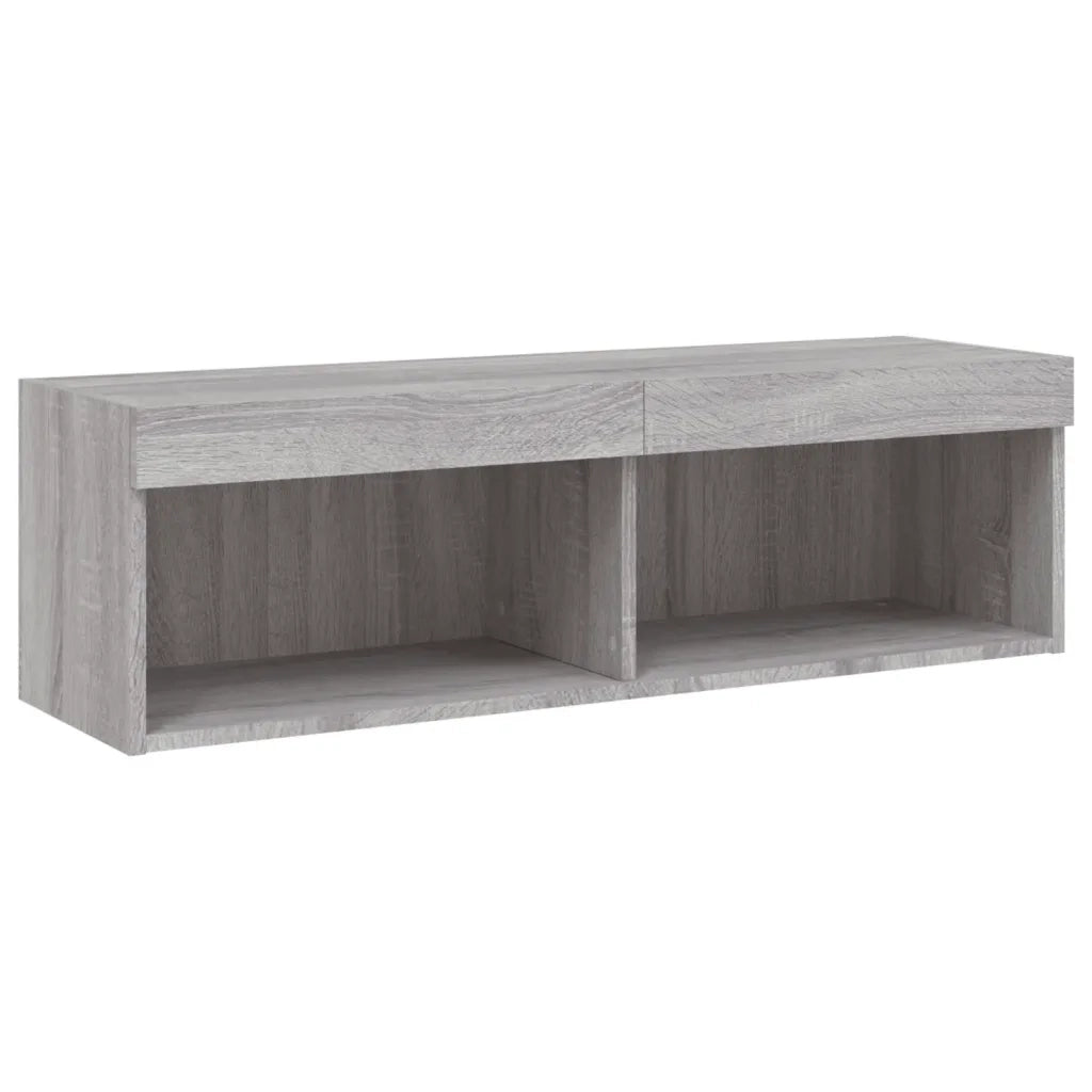 Mobili TV a Muro con LED 5pz Grigio Sonoma in Legno Multistrato 3216695