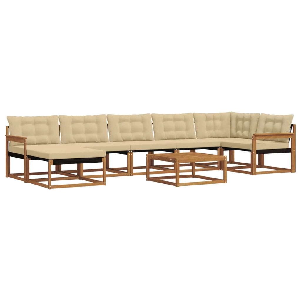 Set di divani da esterno con cuscino 22 pcs Naturale e Beige