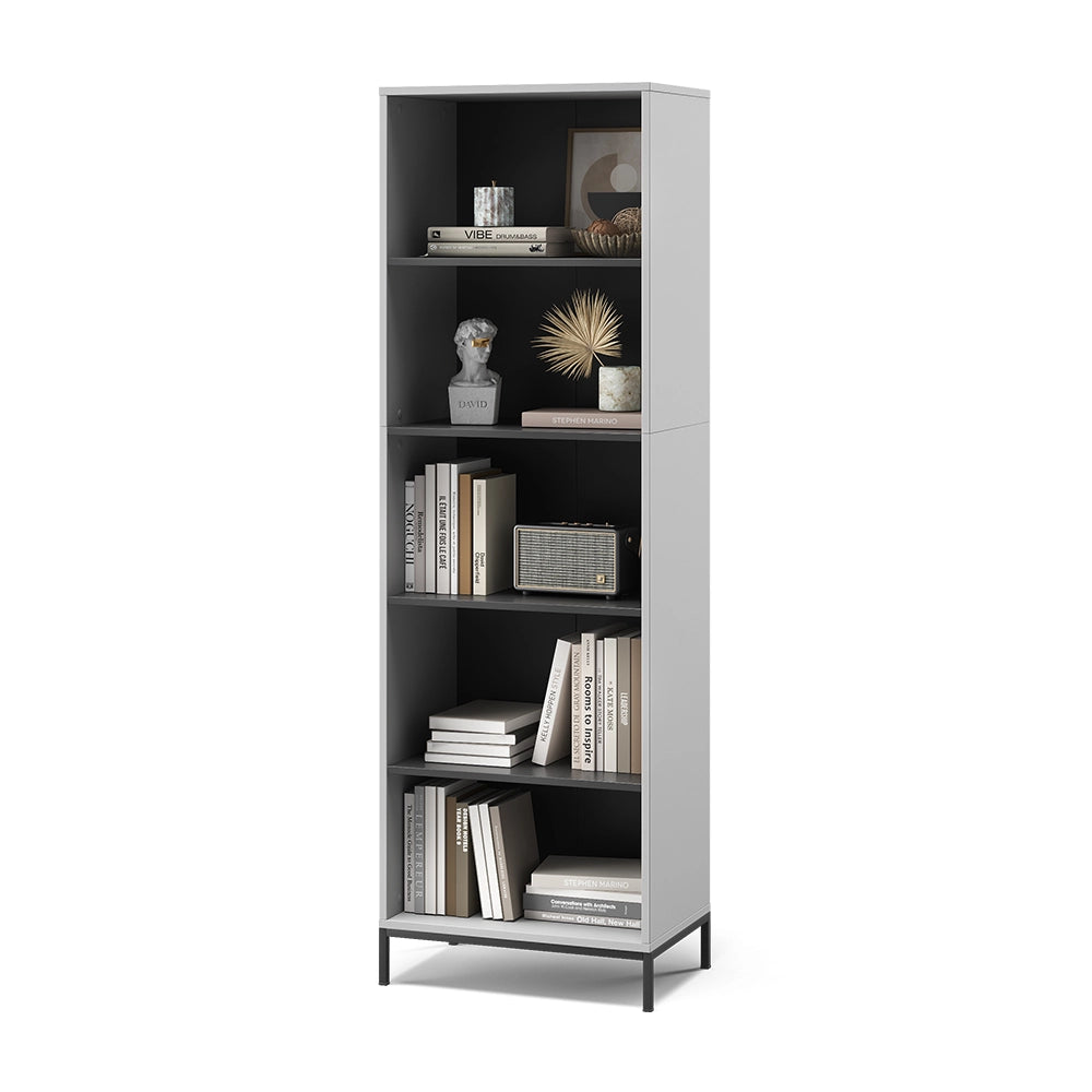 Vicco Libreria Grigio 60 x 180 cm con 5 scomparti