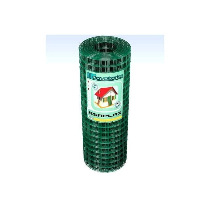 Cavatorta SE02100025B Esaplax Rete Elettrosaldata Plastificata 12x12 mm 100 cm x 25 m colore Verde