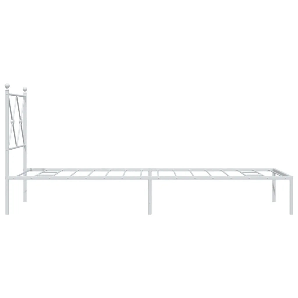 Giroletto senza Materasso con Testiera-Struttura Letto Metallo Bianco 75x190 cm 711348
