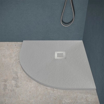 Piatto doccia semicircolare 90x90 grigio riducibile su misura Ten