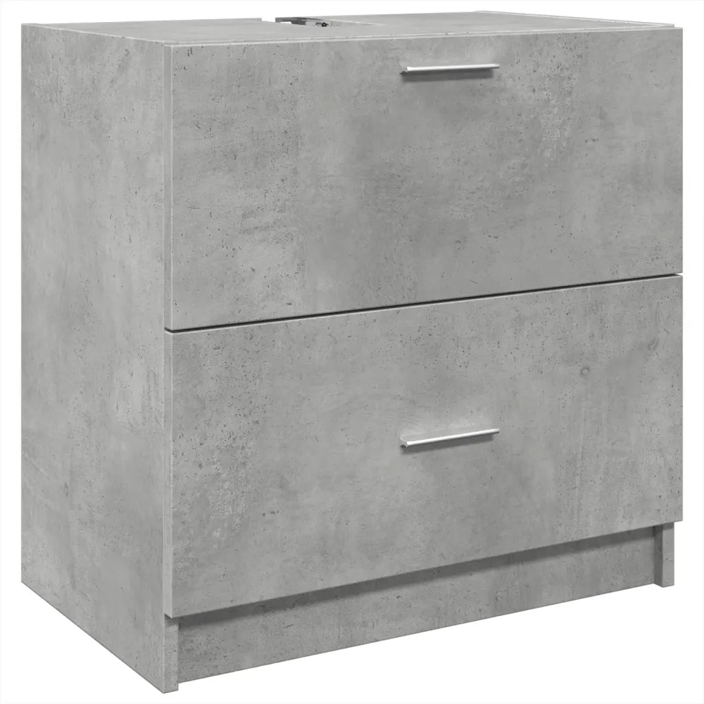 Mobile Lavabo-Armadietto da bagno Grigio Cemento 59x37x59 cm in Truciolare