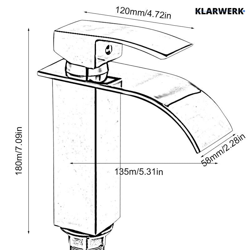 ROSA | Rubinetto da bagno a cascata Premium oro lucido  per lavabo in acciaio inox per catering | Miscelatore lavabo quadrato con rubinetto di design