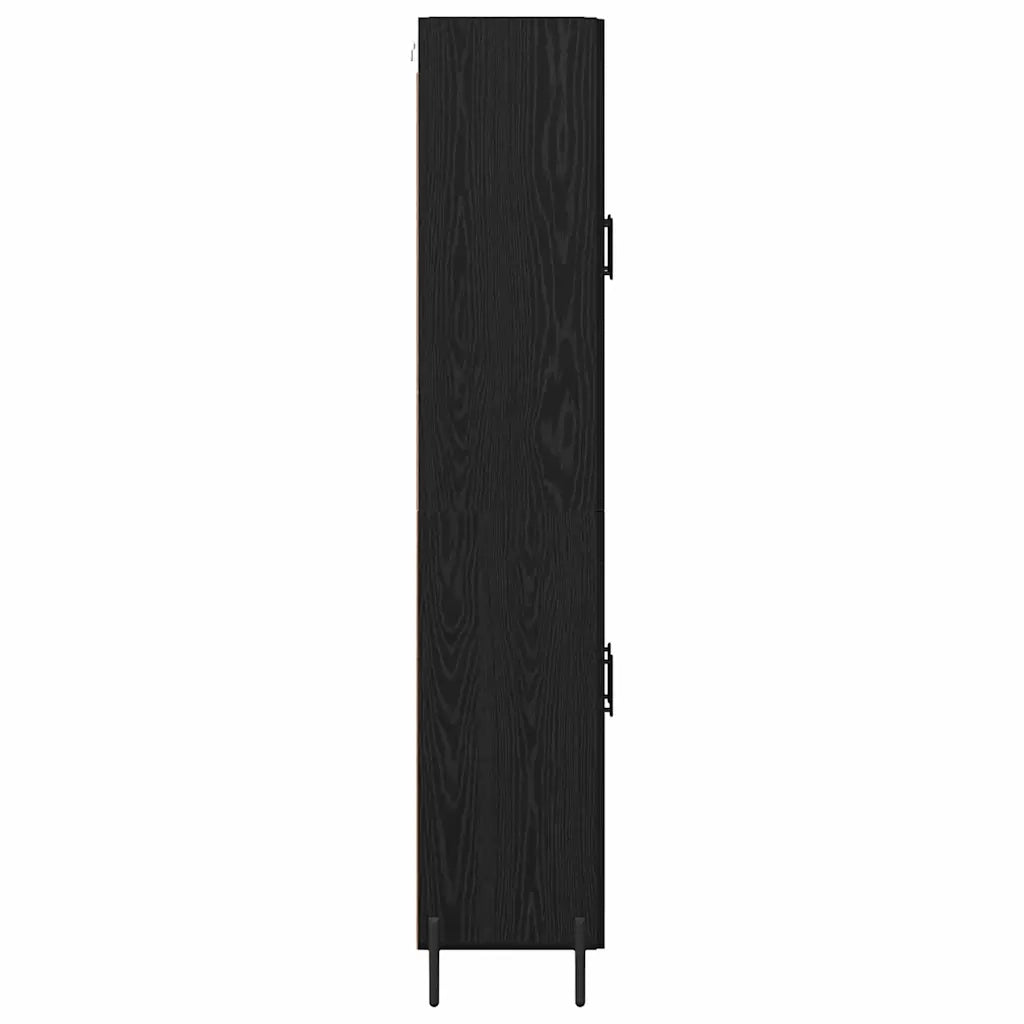 Credenza 2 pz | Madia | Buffet da pranzo | Armadio da pranzo Rovere Nero Legno multistrato