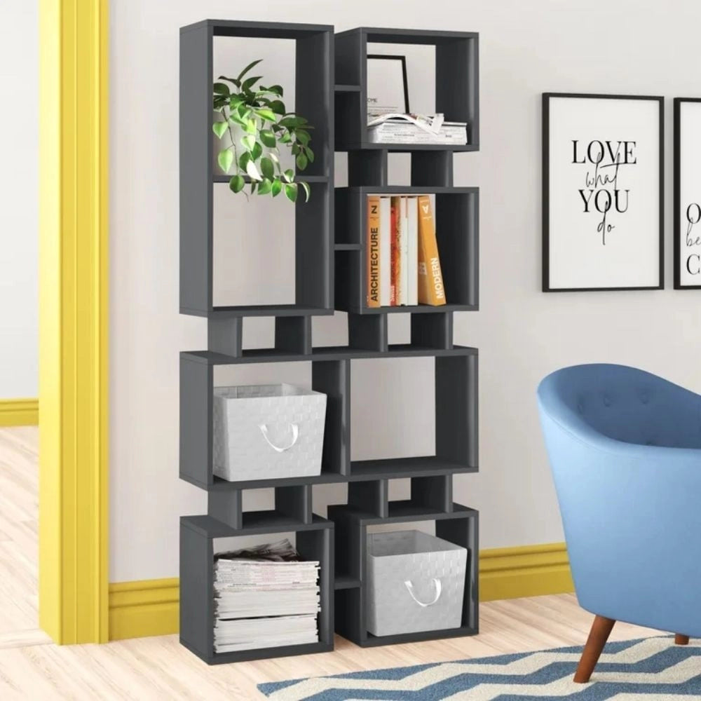 Libreria bifacciale Rail  antracite 79x166,5