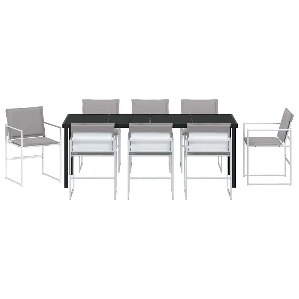 Set da Pranzo per Giardino 9 pcs Bianco 3379338