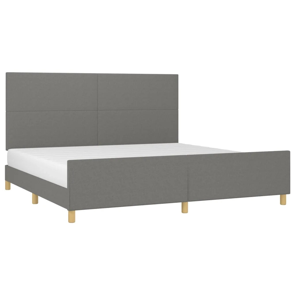 Giroletto senza Materasso Grigio Scuro 200x200 cm Tessuto 3124920