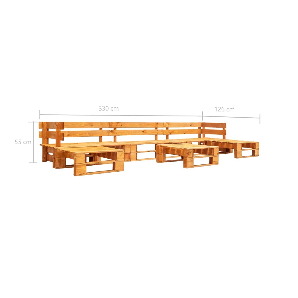 Set Divani da Giardino su Pallet 6 pz Marrone ambra in Legno 277465