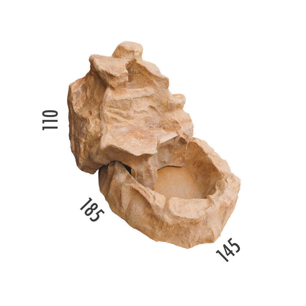 Cascata Artificiale Roccia da Giardino 185x145x110 cm in Vetroresina con Pompa