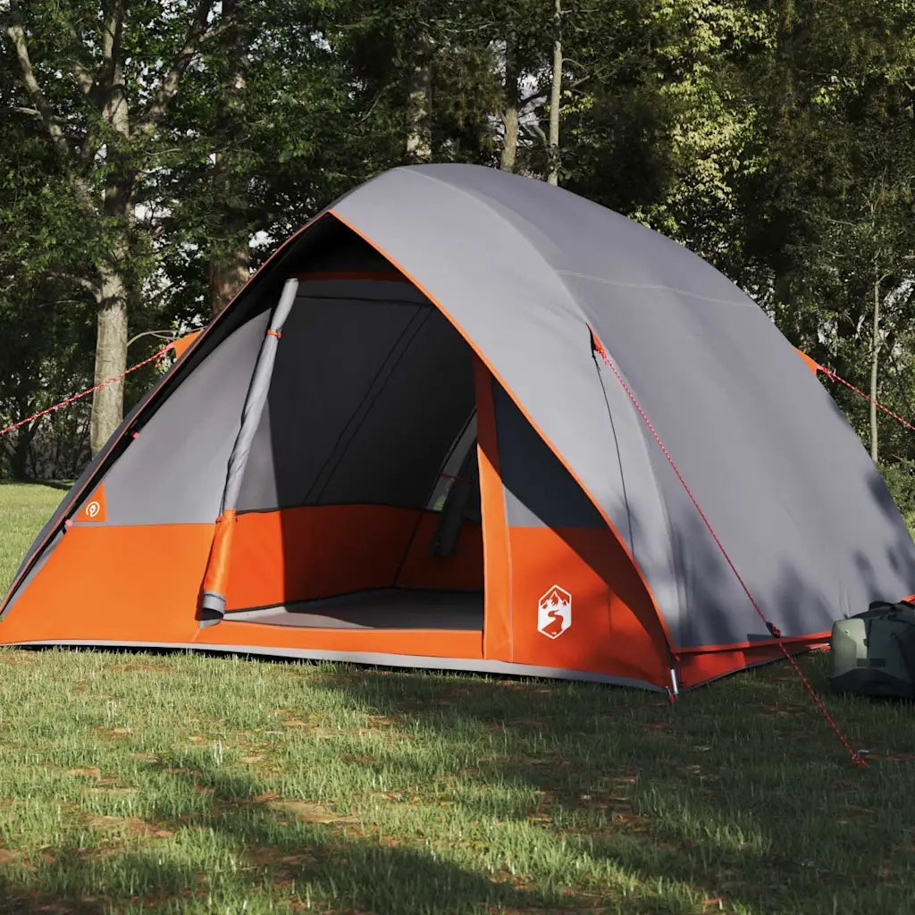 Tenda da campeggio-Tenda per Escursionismo Grigio e arancione 320 x 275 x 190 cm