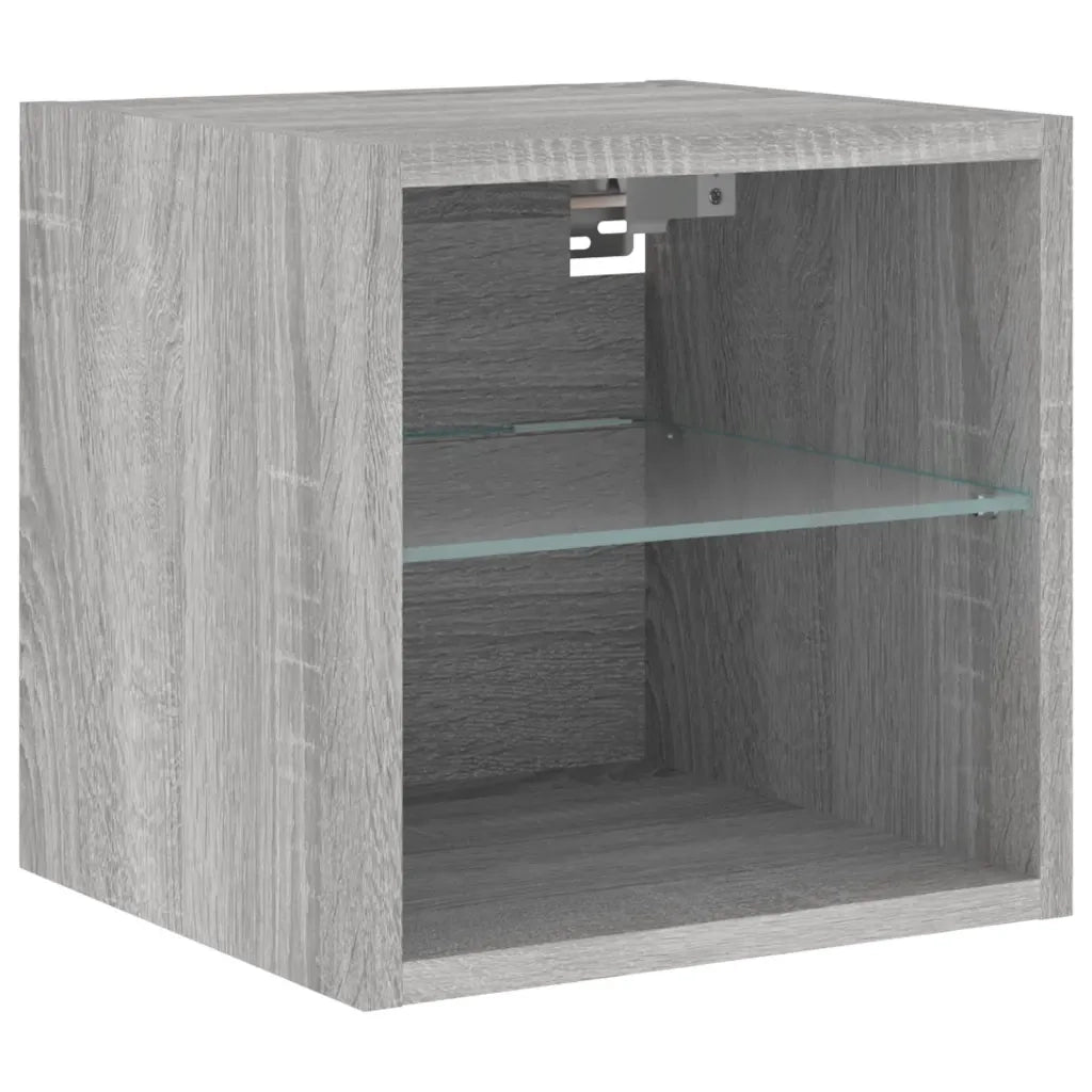 Mobili TV a Muro con LED 8pz Grigio Sonoma Legno Multistrato 3216595