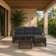 Set Divano da Giardino 5 pz Grigio polyrattan 3435695