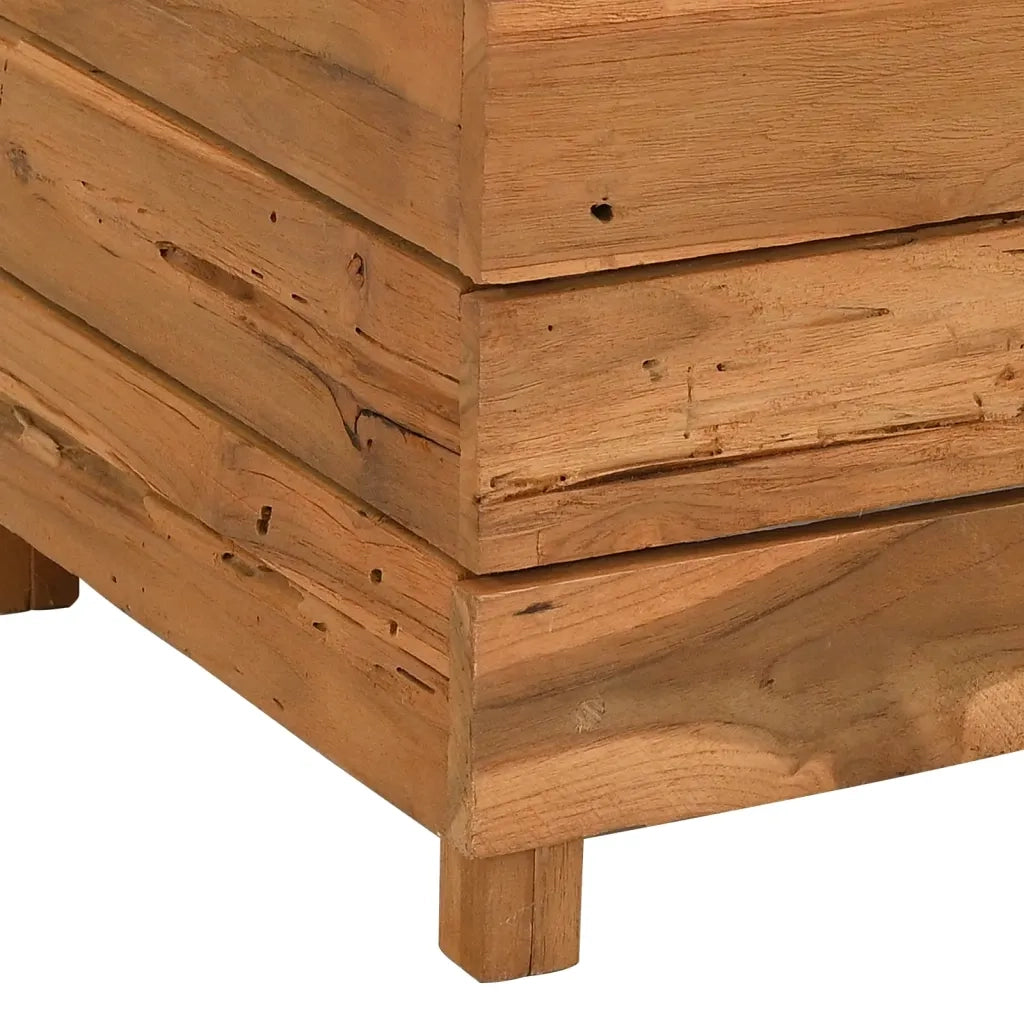 Letto Rialzato 50x40x72 cm Legno di Teak di Recupero e Acciaio 47427
