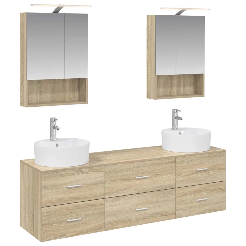 Set di mobili per il bagno 5 pcs Rovere Sonoma 3406881