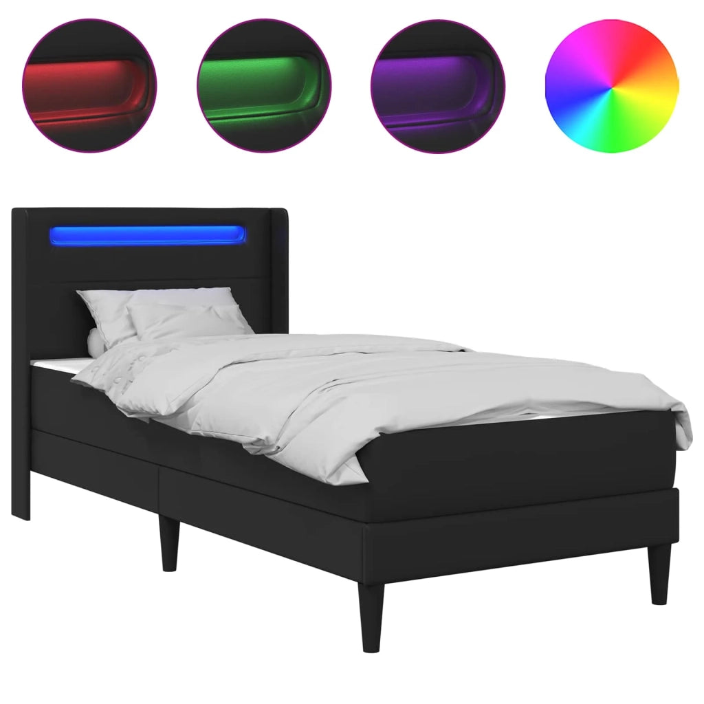 Struttura letto con materasso Nero 90 x 190 cm Similpelle 3414895