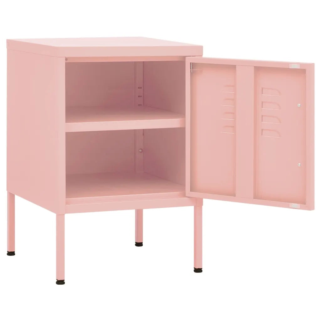 Comodino Rosa 35x35x51 cm in Acciaio cod mxl 30364
