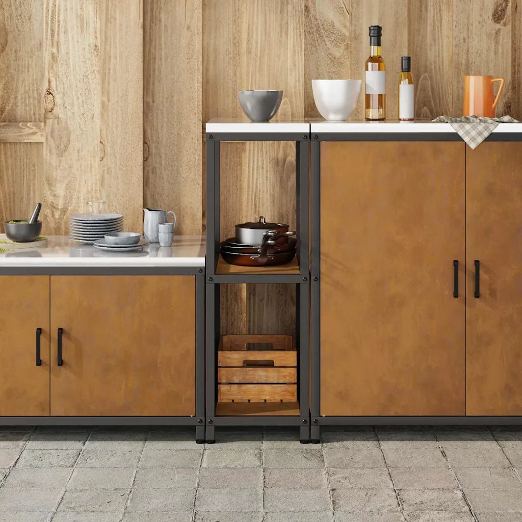 vidaXL Mensola per il deposito in cucina con lo scaffale Ruggine