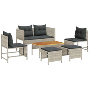 Set Divano da Giardino 6 pz | Set Salotto da Giardino Grigio chiaro e grigio scuro