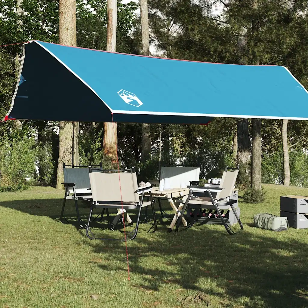 Telone da campeggio | Tenda da campo Blu 500x294 cm Impermeabile