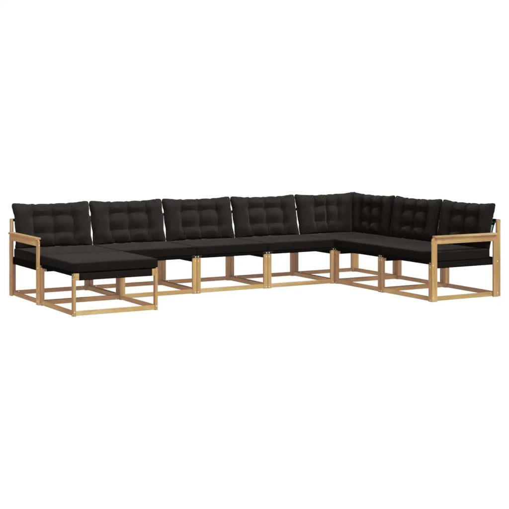 Set di divani da esterno con cuscino 8 pcs Bianco e Nero 3388966