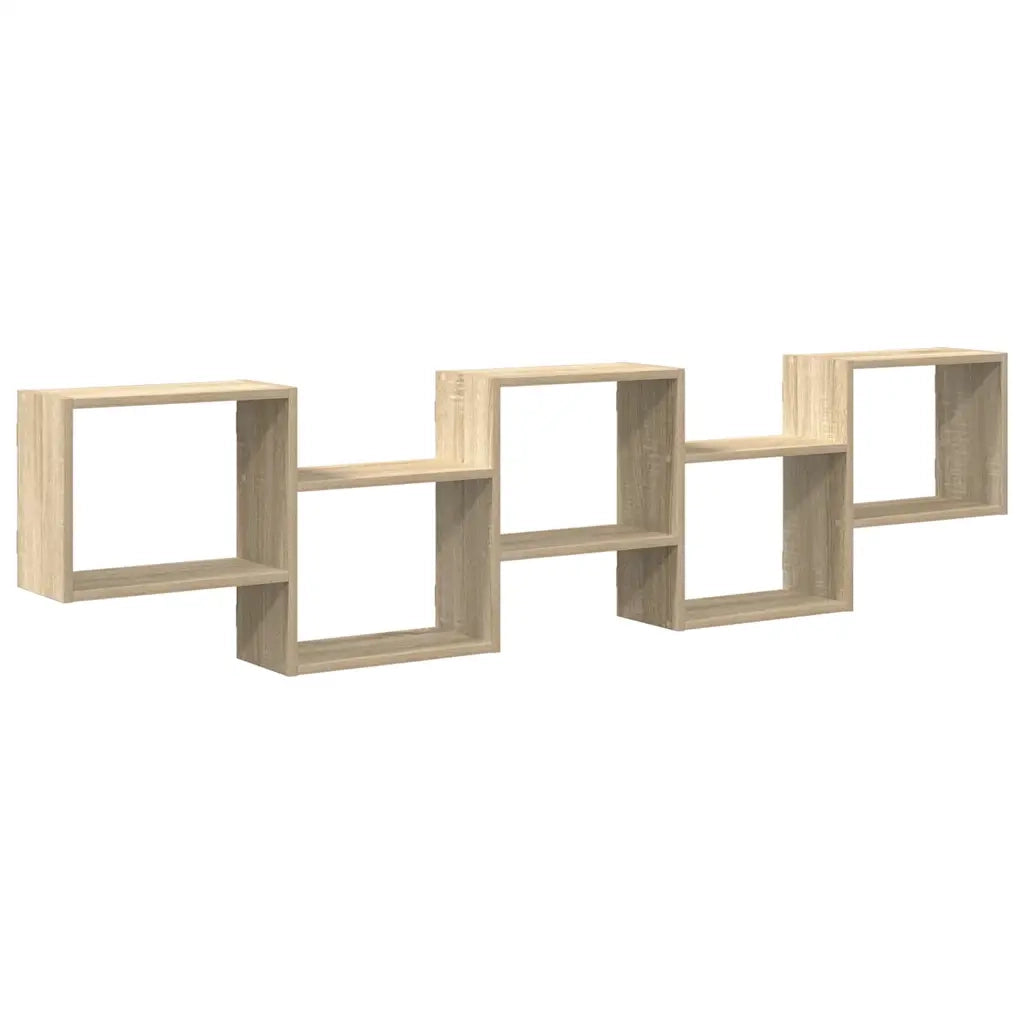 Mensola a Cubo da Parete 5 Scomparti Truciolato Rovere Sonoma 859997
