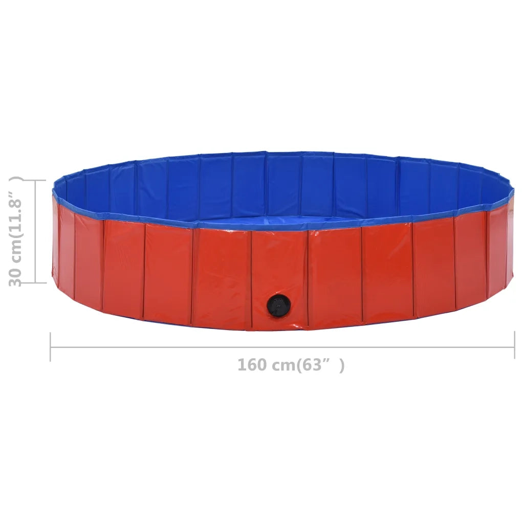 Piscina per Cani Pieghevole Rossa 160x30 cm in PVC cod mxl 66317