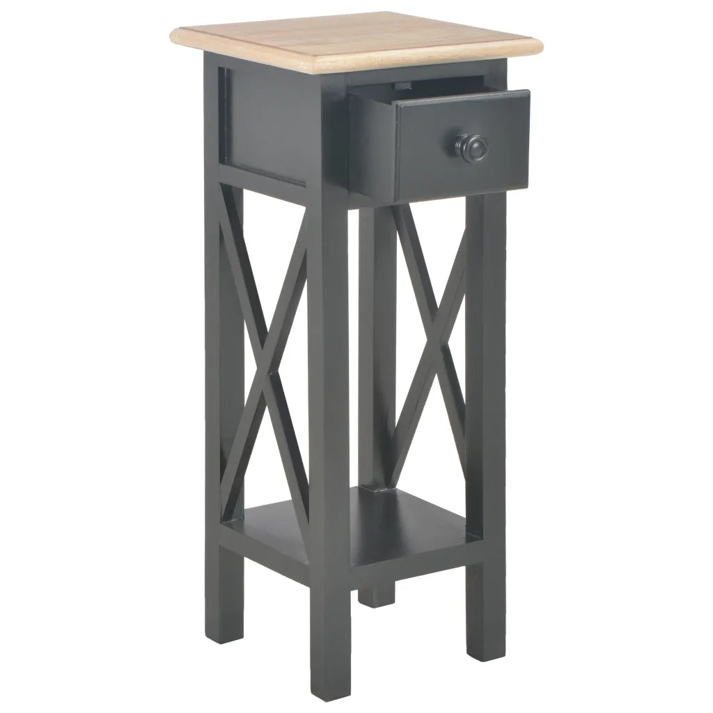 Tavolino Laterale | Tavolo laterale Nero 27x27x65,5 cm in Legno