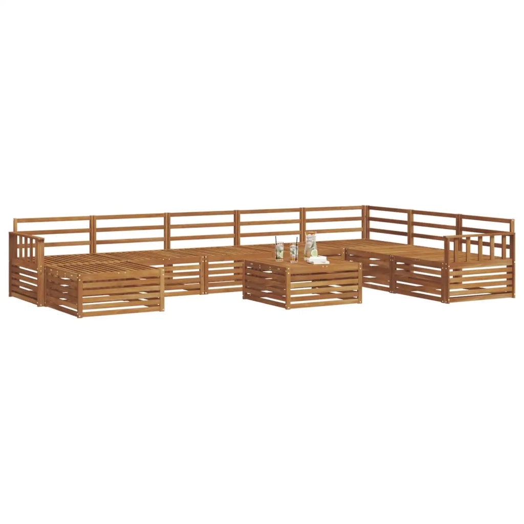 Set di divani da esterno 9 pcs Naturale