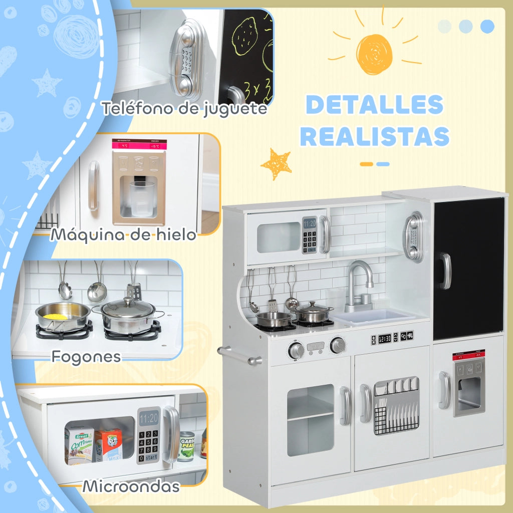 Cucina Giocattolo Bambini ¨C zephmum ¨C Bianco 83.8x26.8x81 cm